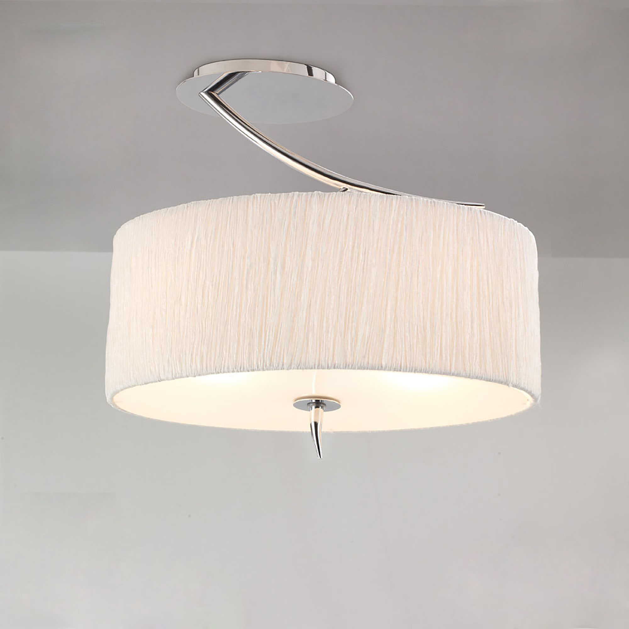 Eve Polished Chrome-White Ceiling Lights Mantra Semi Flush Fittings